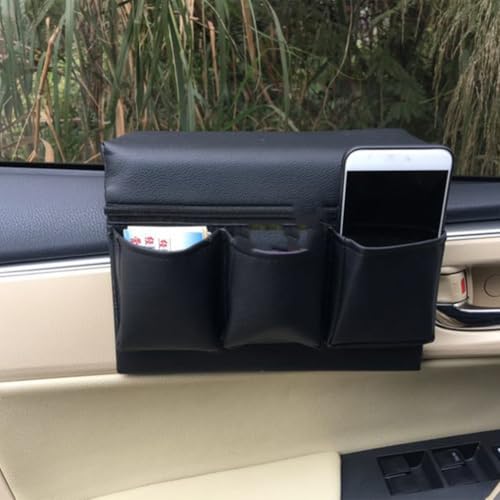 JECOMPRIS Car Door Side Storage Pocket : Leather Window Armrest Bag Black Car Door Window Armrest Pad Universal Interior Accessories - Image 5