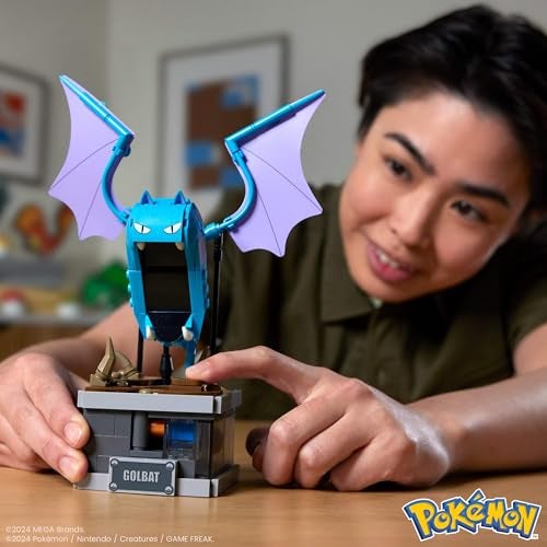 Mega Brands MEGA Pokémon Building Toys Set Mini Motion Golbat with 313 Pieces, Wing Flapping Motion, 5 Inches Tall, for Adult Collectors - Image 2