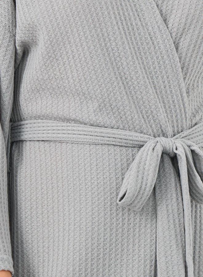 ستايلي روب بحزام خصر بنقشة وافل ستايلي - Image 3