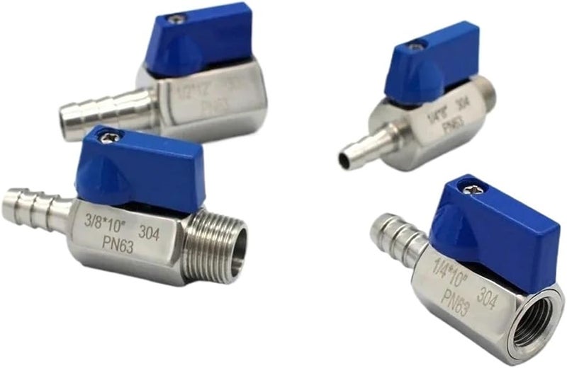 1 2 Inch BSP Female Sanitary Ball Valve 304 Stainless Steel Blue Handle - Image 1