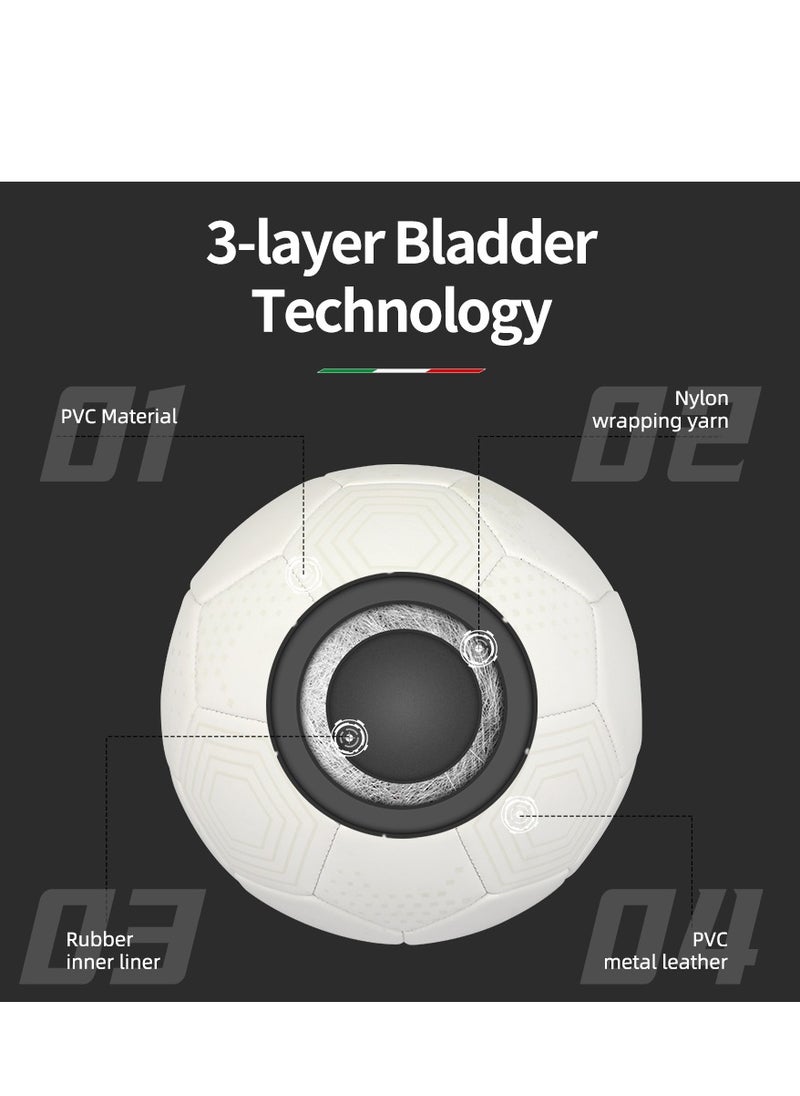 LAMBORGHINI #5 Machine Sewing Pvc Soccer Ball - White (Size 5)  - Image 3