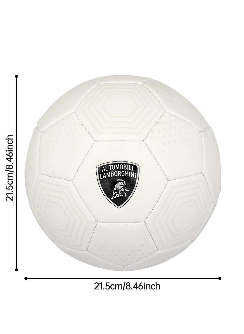 LAMBORGHINI #5 Machine Sewing Pvc Soccer Ball - White (Size 5)  - Image 5
