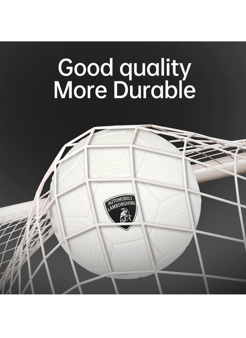 LAMBORGHINI #5 Machine Sewing Pvc Soccer Ball - White (Size 5)  - Image 2