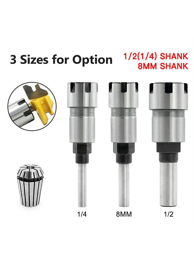 Generic - Spring Steel 8mm Shank Router Bit Extension Rod Milling Cutter Extender Collet Holder Adapter with ER16-8 8mm Collet Chuck - Image 1