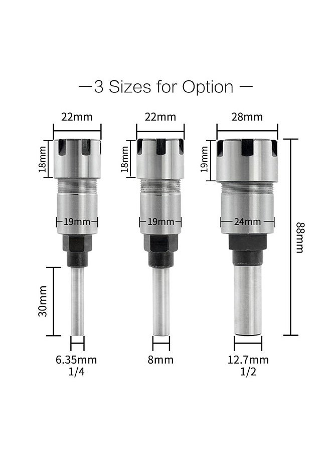Generic - Spring Steel 8mm Shank Router Bit Extension Rod Milling Cutter Extender Collet Holder Adapter with ER16-8 8mm Collet Chuck - Image 1