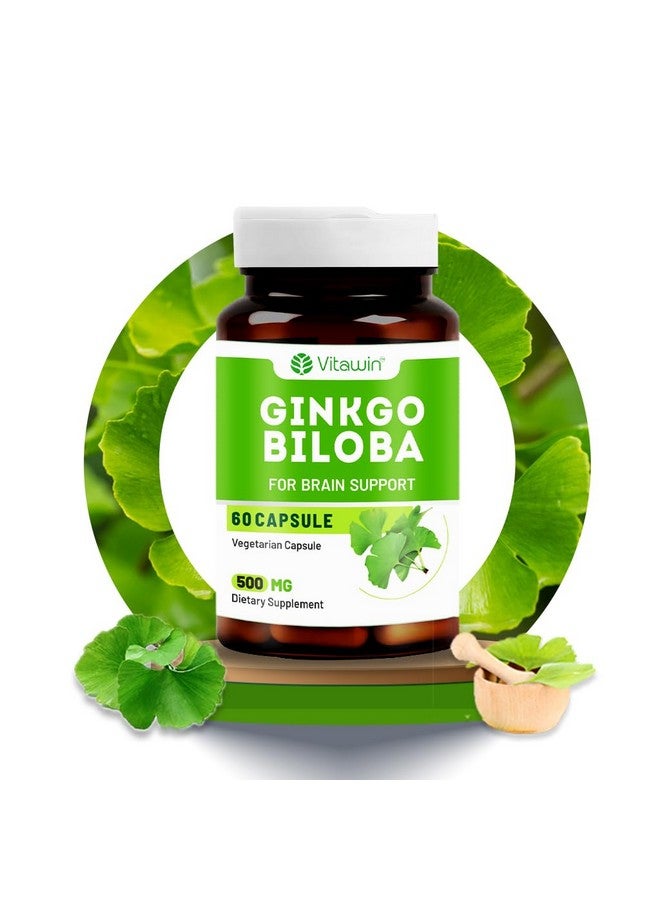 VitaWin Ginkgo Biloba For Brain Tonic, Herbal Nutrition Supplement, Natural, Veg - 60 Capsules - Image 1