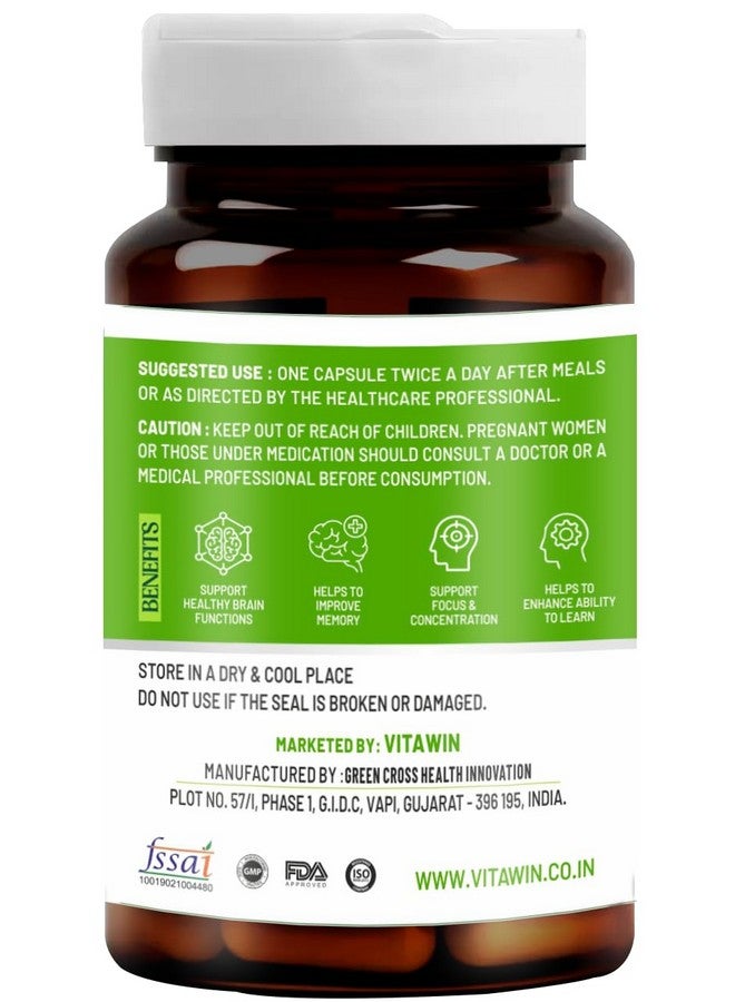 VitaWin Ginkgo Biloba For Brain Tonic, Herbal Nutrition Supplement, Natural, Veg - 60 Capsules - Image 2