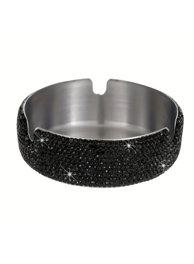 Pink Crystal Embellished Round Stainless Steel Party Home Decor Luxury Gift - Image 4