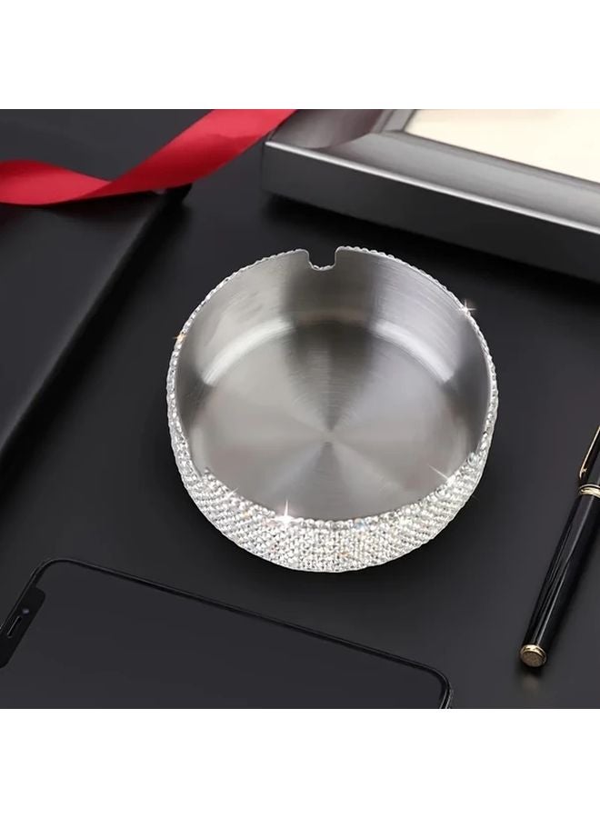 Pink Crystal Embellished Round Stainless Steel Party Home Decor Luxury Gift - Image 3
