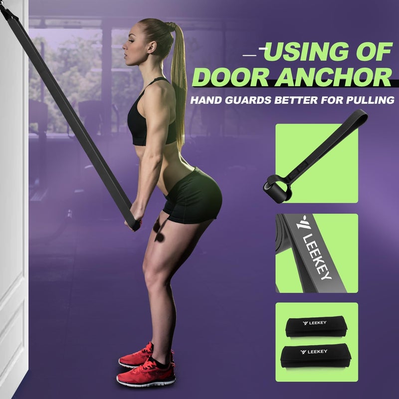 Leekey Resistance Bands, Exercise Bands with Handles,Pull Up Assist Bands - Band Set with Door Anchor - Bands for Working Out,Band for Men and Women Fitness Training,Home Workouts - Image 3