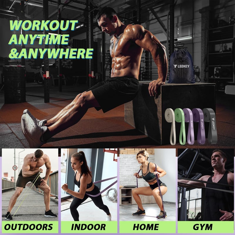Leekey Resistance Bands, Exercise Bands with Handles,Pull Up Assist Bands - Band Set with Door Anchor - Bands for Working Out,Band for Men and Women Fitness Training,Home Workouts - Image 5