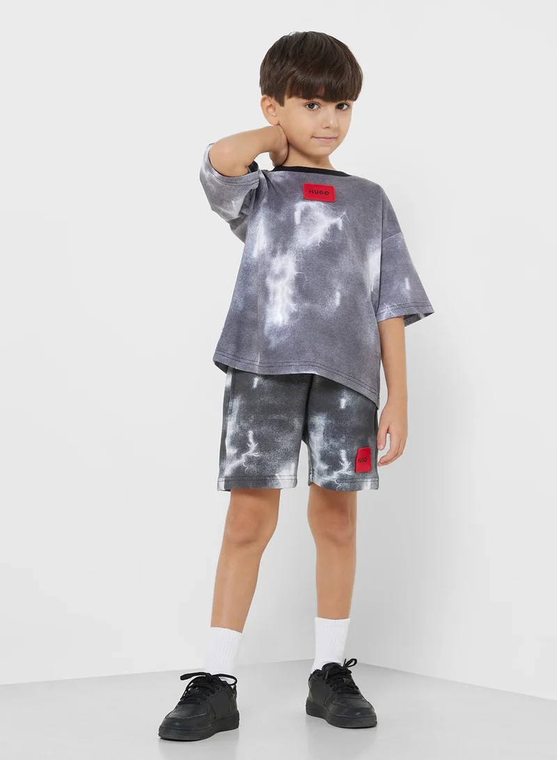 HUGO Kids Logo Tie Dye T-Shirt