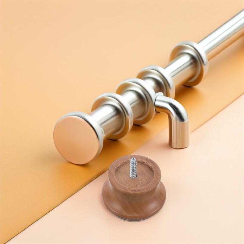2pcs Wood Curtain Rod Finials - Drapery Rod Tips - Decorative End Cap Accessories For Window Curtain Bed Post Flagpole Topper And Crafts Beige - Image 3
