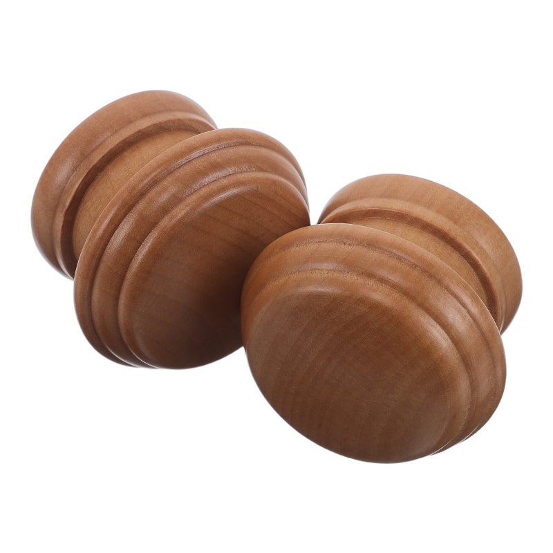 2pcs Wood Curtain Rod Finials - Drapery Rod Tips - Decorative End Cap Accessories For Window Curtain Bed Post Flagpole Topper And Crafts Beige - Image 1