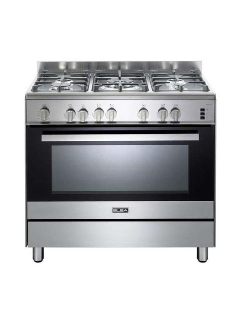 ELBA Gas Cooker 90cm Gas Burners Nickel Knobs Double Glass Door