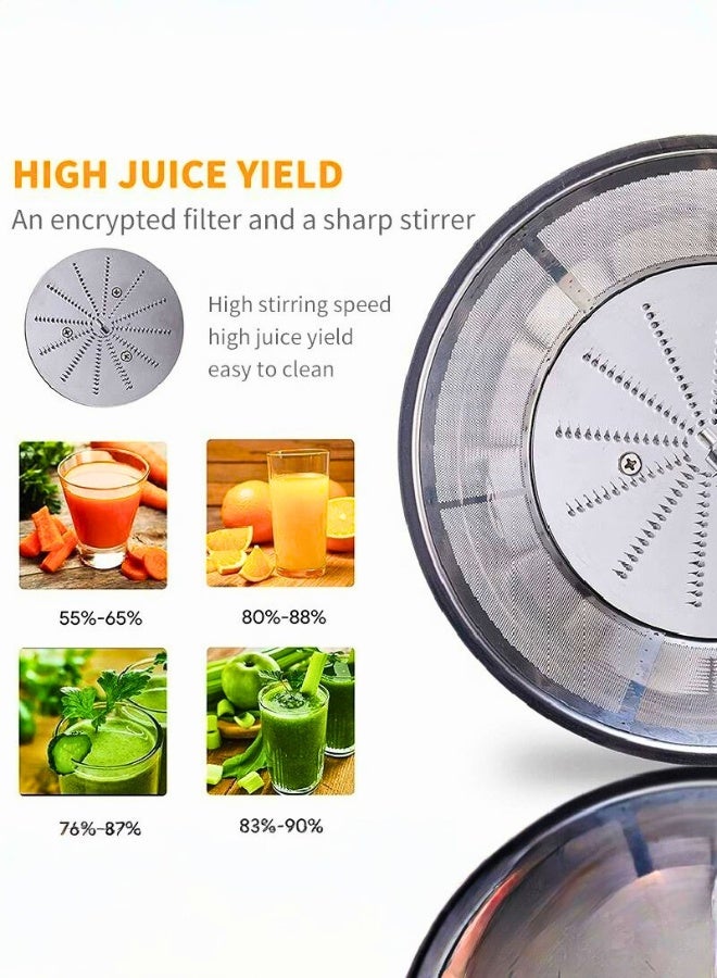 TRADEGATE Professional Automatic Slow Juicer – Cold Press Masticating Juice Extractor	Slag and Juice Separation Machine for High Yield Fruit & Vegetable Juicing - Image 3