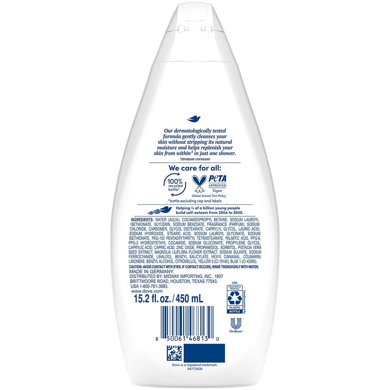 Dove Body Wash, Gentle Pamper 3-Pack â€“ Soothing Moisturizing Cleanser for Soft Skin, 15.22 Oz Ea - Image 2