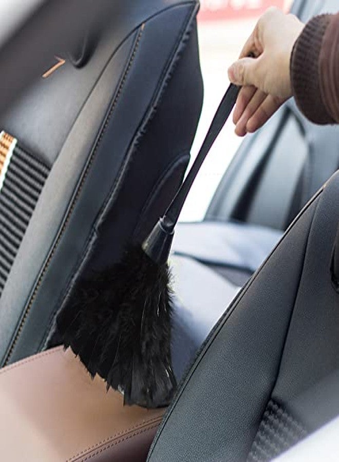 Kawaii Turkey Feather Dusters for Cleaning Home Blinds Kitchen car Office, Eco-Friendly Reusable （2 pcs Black） - Image 5