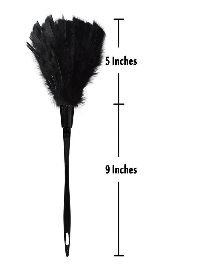 Kawaii Turkey Feather Dusters for Cleaning Home Blinds Kitchen car Office, Eco-Friendly Reusable （2 pcs Black） - Image 2