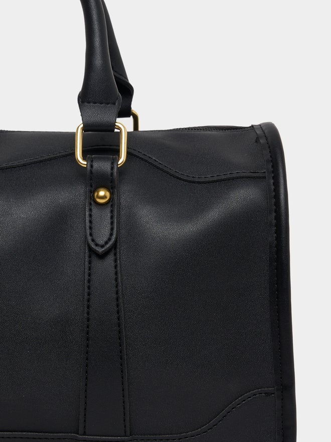 Styli Plain Handbag with Detachable Strap - Image 3