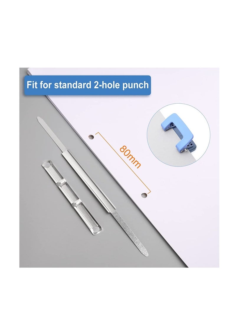 MARKQ 50 حزمة مشابك معدنية لحفظ الملفات 8 سم مشابك ورقية مع مثقاب قياسي 2 ثقب لضاغط ملفات الورق - Image 3