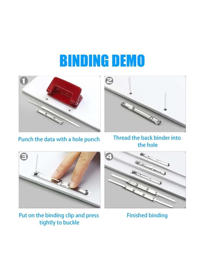 MARKQ 50 حزمة مشابك معدنية لحفظ الملفات 8 سم مشابك ورقية مع مثقاب قياسي 2 ثقب لضاغط ملفات الورق - Image 4