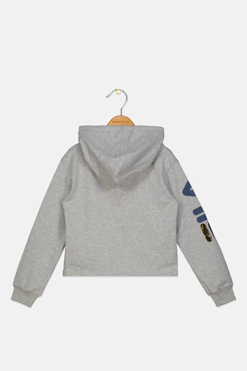 FILA Kids Girl Sportswear Fit Long Sleeves Outdoor Sweatshirt, Grey  - Image 2