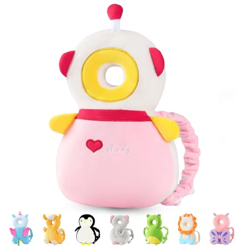JunNeng Baby Head Protector Backpack Toddler Walking Fall Head Protection Robot Pink - Image 1
