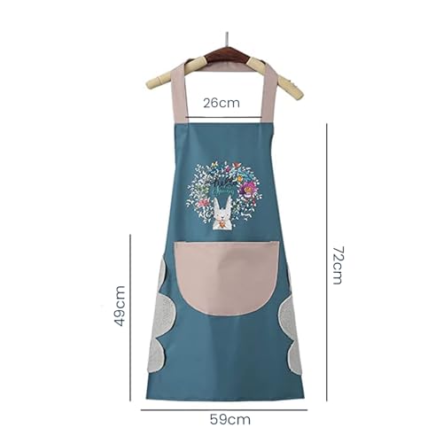 DecorTwist® Waterproof Cooking Apron | Unisex Adjustable Apron with Front Pocket and Neck Strap | Side Coral Velvet Hands Towel for Cooking, Restaurant, Kitchen (Size: 59x 0.1x 72cm) - Image 2