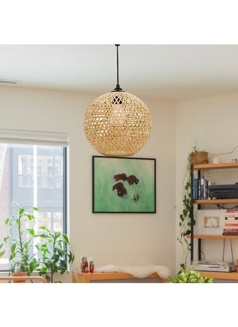 Tekno Trust - Living Room / Sitting Room Jute Rope Chandelier, Globe Pendant, Ball Chandelier, Pendant, Jute Ball Globe Floor Lamp Head, D - Image 1