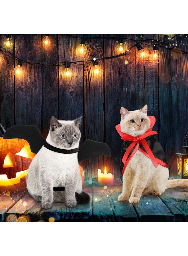 JaGely 8 Pieces Halloween Pet Costume Set Includes 4 Colorful Cat Dog Butterfly Wings 1 Bat Wings 1 Dinosaur Wings 1 Vampire Cloak 1 Pumpkin Cape for Halloween Party Decoration Cosplay Dress up Accessories - Image 5