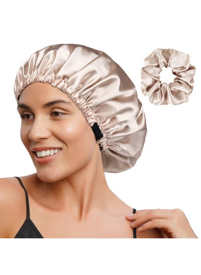YANIBEST Double Layer Satin Bonnet Silk Bonnet Adjustable Hair Bonnet for Sleeping Hair Bonnets for Women Curly Natural Hair - Image 1