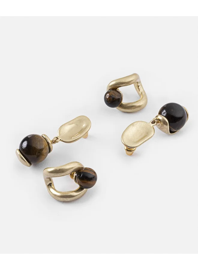 إبيكيول Earrings Set With Contrasting Stones