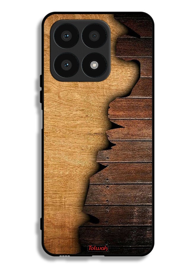 Tolwak Honor X8a Protective Case Cover Vintage Wood Pattern - Image 1