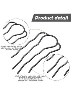 Chuangdi 6 Pieces Hair Fork Clip Stick 87 Mm Side Hair Comb 4 Prong Hair Updo Bun Hairpin Sticks Alloy Hair Clips Grips For Women Hair Styling Tool Accessories (Assorted Color)  - Image 4