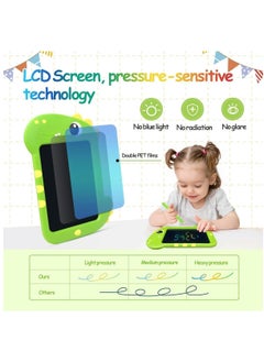Arabest LCD Writing Pad for Kids, Graffiti Board Gift for Kids Learning Sensory Toys - 8.5" Birthday Gift Drawing Pad, Dinosaur Shaped Color Drawing Pad for Boys and Girls (Green)  - Image 3