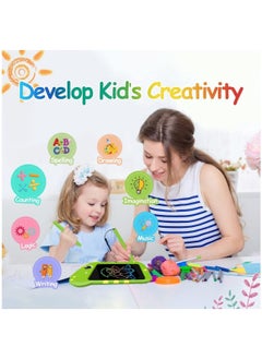 Arabest LCD Writing Pad for Kids, Graffiti Board Gift for Kids Learning Sensory Toys - 8.5" Birthday Gift Drawing Pad, Dinosaur Shaped Color Drawing Pad for Boys and Girls (Green)  - Image 2