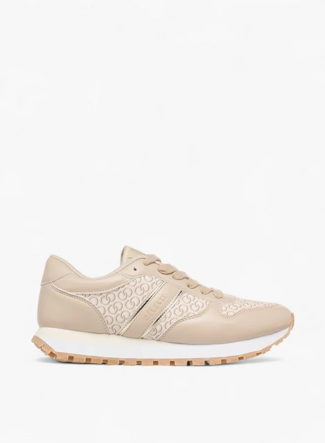Celeste Women's Monogram Print Lace-Up Sneakers