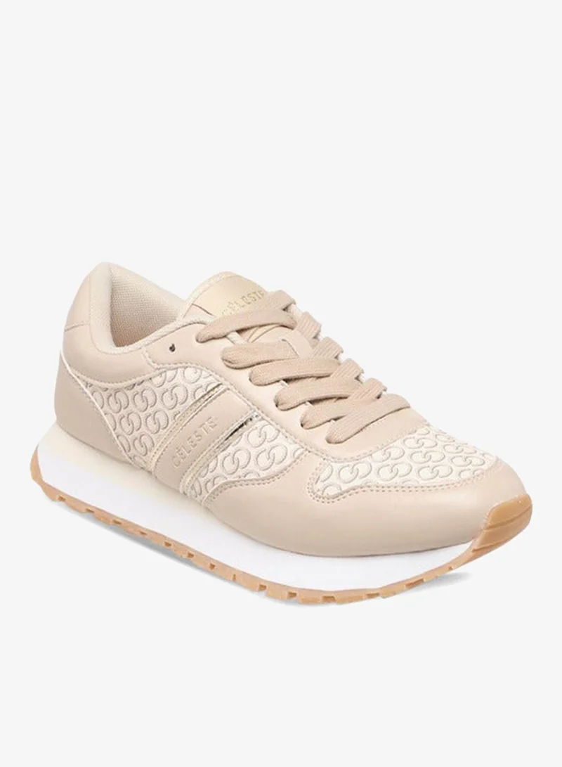 Celeste Women's Monogram Print Lace-Up Sneakers