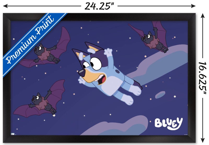 Trends International Bluey - Bats Wall Poster, 22.4L x 14.7W, Black Framed Version - Image 3