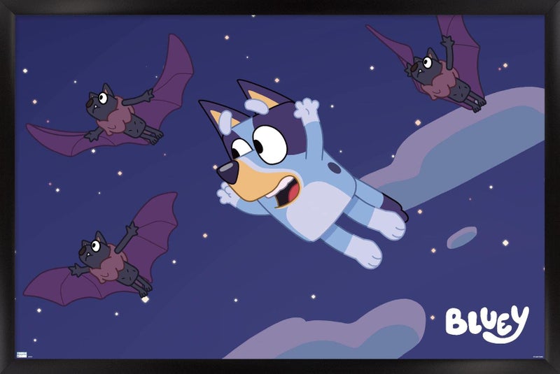 Trends International Bluey - Bats Wall Poster, 22.4L x 14.7W, Black Framed Version - Image 1