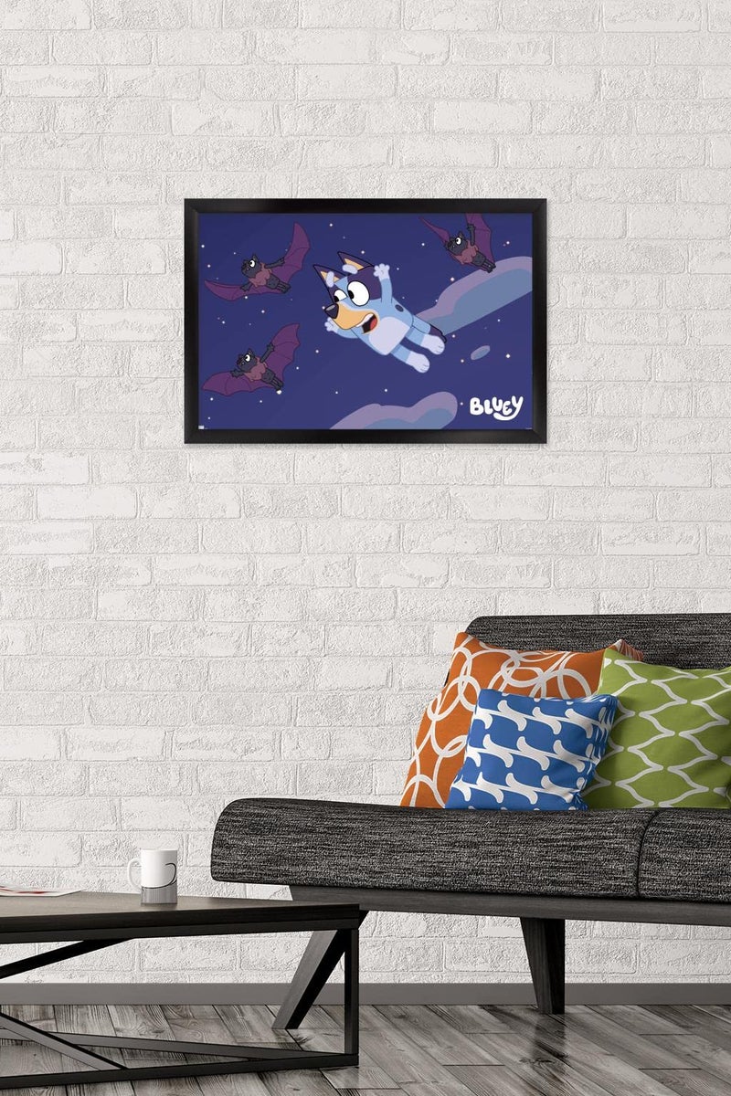 Trends International Bluey - Bats Wall Poster, 22.4L x 14.7W, Black Framed Version - Image 2
