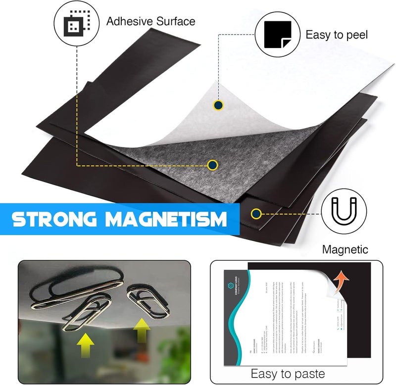 VOXIMAX Magnetic Sheet Papers Plain Adhesive Flexible Peel And Stick A4 Size Fridge Magnets Self For Crafts, Photos, Stamps, Etc. Decoration (30X20 cm) (1 PCS),Black - Image 2