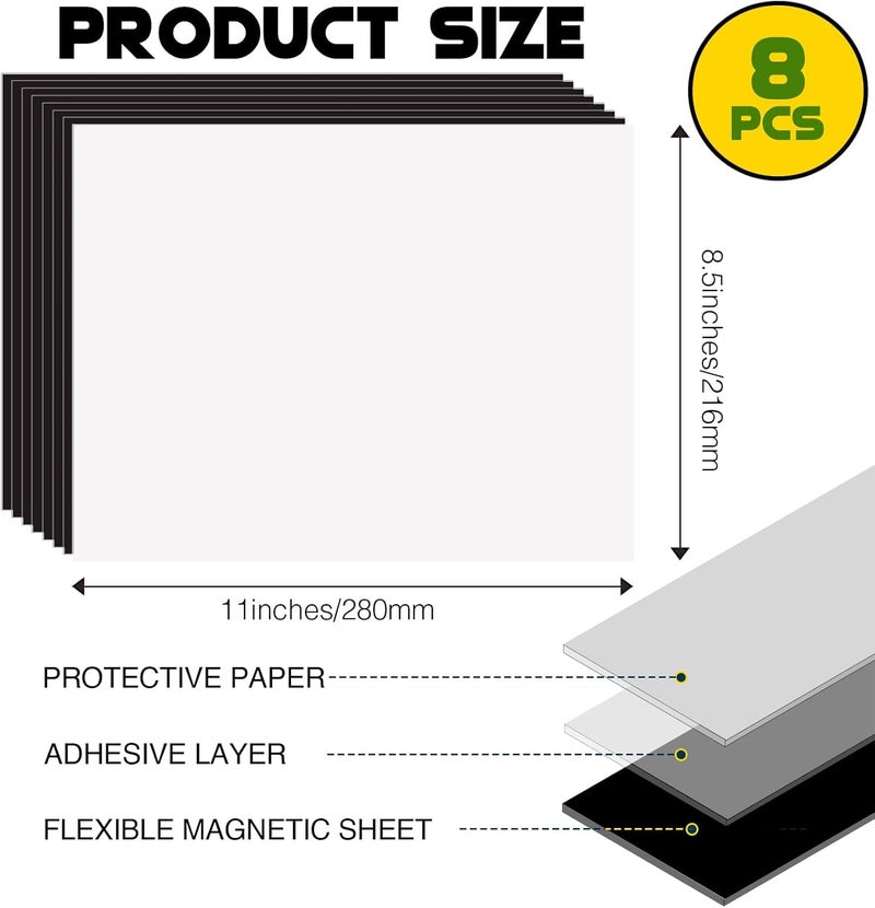 VOXIMAX Magnetic Sheet Papers Plain Adhesive Flexible Peel And Stick A4 Size Fridge Magnets Self For Crafts, Photos, Stamps, Etc. Decoration (30X20 cm) (1 PCS),Black - Image 4