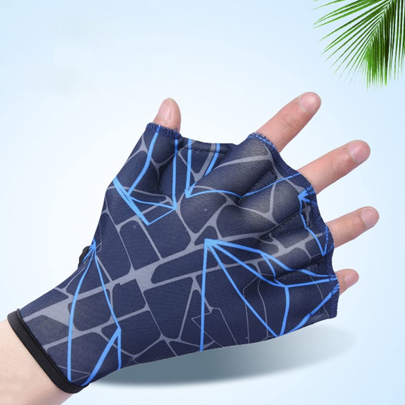 Dephnes Nylon Swimming Gloves Aquatic Swimming Webbed Gloves Water Training Hand Webbed Hands Webbed Flippers Swim Gear Gloves Fit Aquatic Training Swim Costume Dive Hand Equipment (M) - Image 3