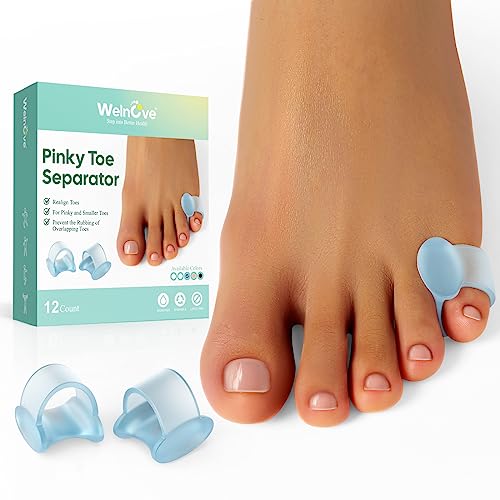Welnove Pinky Toe SeparatorToe Spacer Bunion Corrector for WomenPreventing Rubbing Relieve Pressure 12PCS Blue - Image 2