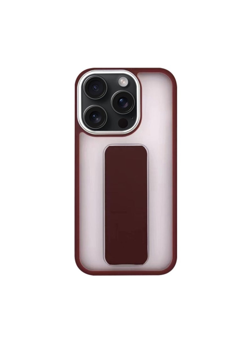 New iPhone 16 Pro Case with Magnetic Kickstand, Dark Red - Image 1