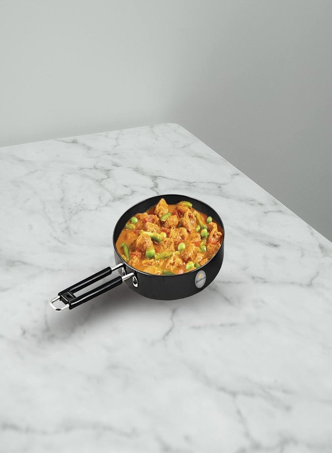 FLIXBLOOM Perfect Traditional Hard Anodised Heavy Duty Induction Base Induction Botoom Kitchen Cooking Frying Pan (Fry Pan) Black (1.2 Litre Frying Pan) - Image 1