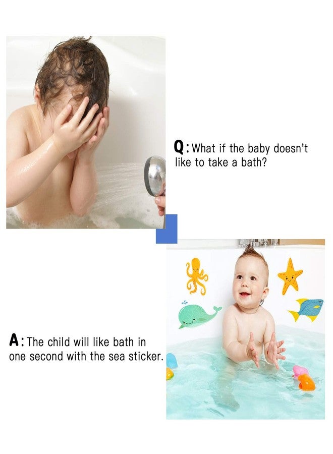 Secopad Non Slip Bathtub Stickers, 14 PCS Large Sea Adhesive Kids Anti Slip Decal Treads for Shower and Bath Tub with Premium Scraper - Image 3