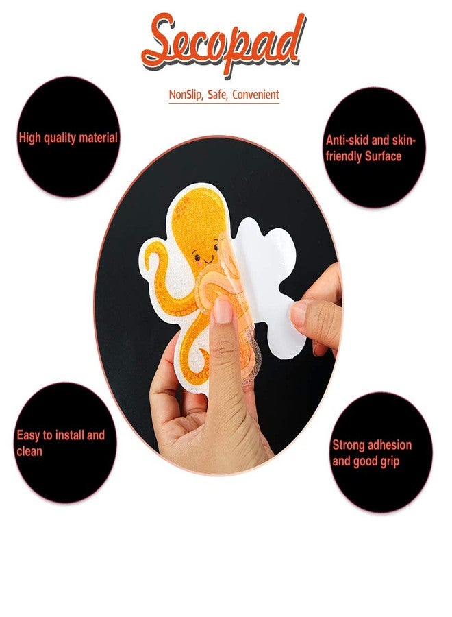 Secopad Non Slip Bathtub Stickers, 14 PCS Large Sea Adhesive Kids Anti Slip Decal Treads for Shower and Bath Tub with Premium Scraper - Image 2